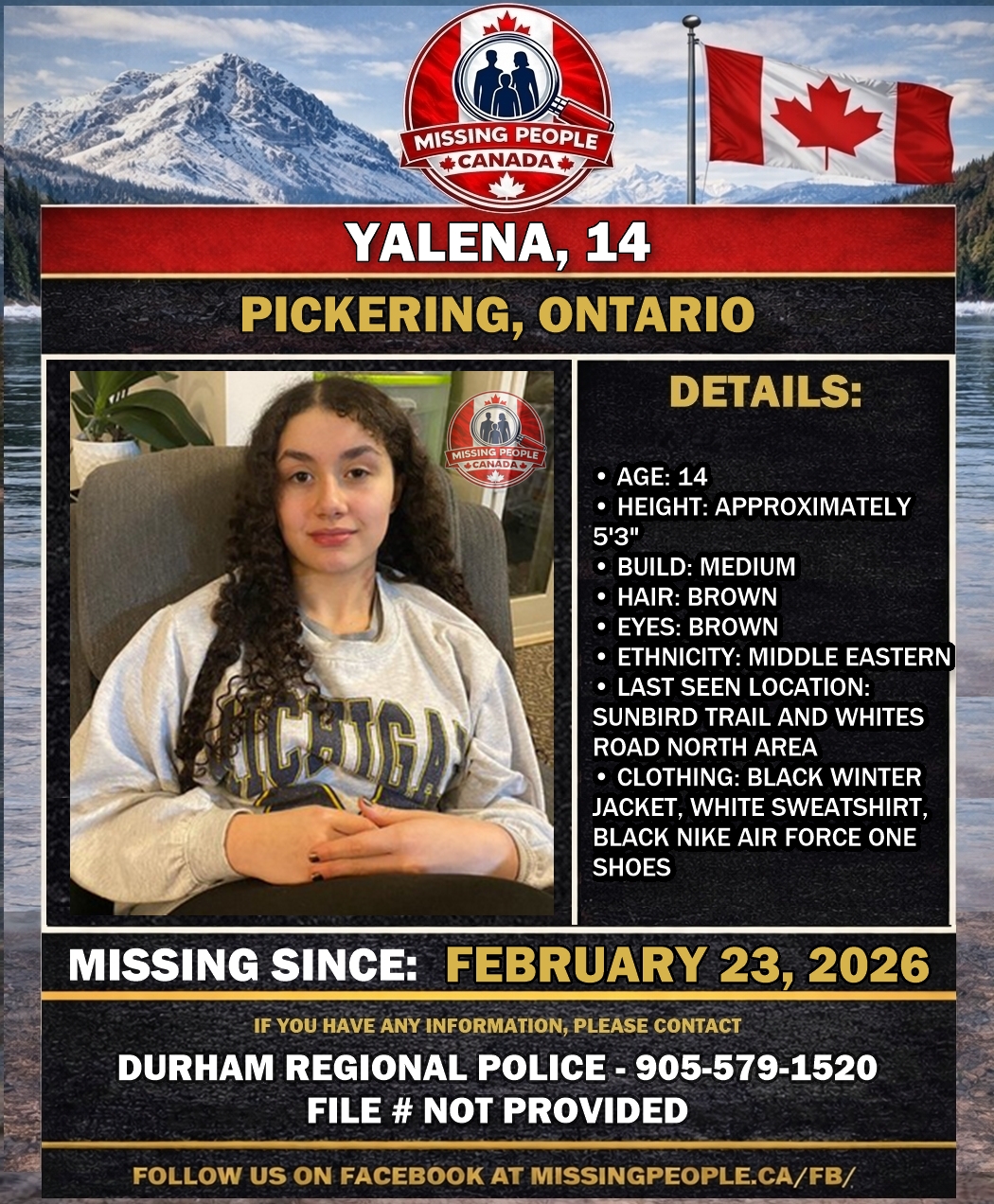 MISSING PERSON CANADA RELEASE