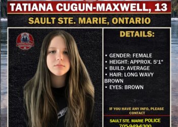 🚨 Missing Girl in Sault Ste. Marie, Ontario – Tatiana Cugun-Maxwell, 13 – Last Seen January 18, 2026 The Sault Ste. Marie Police Service continues to seek the public’s assistance in locating Tatiana Cugun-Maxwell, age 13. Police have advised that misinformation is circulating on social media; however, Tatiana is still considered missing. Tatiana was last seen around 2:45 a.m. on January 18, 2026, in the 300 block of Douglas Street. Investigators are urging anyone who may have information regarding Tatiana’s whereabouts to come forward. 📌 Description Age: 13 Gender: Female Height: Approximately 5’1” Build: Average Hair: Long wavy brown Eyes: Brown 📞 How to Help Anyone with information regarding Tatiana’s whereabouts is urged to contact Sault Ste. Marie Police Service at 705-949-6300. 🔗 Sources Sault Ste. Marie Police Service 👉 What You Can Do Please help by sharing this post to raise awareness. Even the smallest detail could help bring Tatiana home. 🌐 Visit CanadaMissing.ca for more missing person cases across Canada. 📧 Join our newsletter: https://missingpeople.ca/newsletter 💖 Support our work: https://ko-fi.com/missingpeoplecanada 📘 Join The Conversation On Facebook French Post On Page Two / Post en français à la page deux 🚨 Jeune fille disparue à Sault Ste. Marie (Ontario) – Tatiana Cugun-Maxwell, 13 ans – Vue pour la dernière fois le 18 janvier 2026 Le Service de police de Sault Ste. Marie demande toujours l’aide du public afin de retrouver Tatiana Cugun-Maxwell, âgée de 13 ans. La police précise que malgré la désinformation circulant sur les réseaux sociaux, Tatiana est toujours considérée comme disparue. Tatiana a été vue pour la dernière fois vers 2 h 45 le 18 janvier 2026, dans le secteur du 300, rue Douglas. Les enquêteurs demandent à toute personne possédant de l’information de se manifester. 📌 Description Âge : 13 ans Genre : Femme Taille : Environ 5 pi 1 po Silhouette : Moyenne Cheveux : Bruns, longs et ondulés Yeux : Bruns 📞 Comment aider Toute personne ayant de l’information est priée de communiquer avec le Service de police de Sault Ste. Marie au 705-949-6300. 🔗 Sources Service de police de Sault Ste. Marie 👉 Ce que vous pouvez faire Merci de partager cette publication afin d’aider à retrouver Tatiana. 🌐 Visitez CanadaMissing.ca pour consulter d’autres dossiers de personnes disparues au Canada. 📧 Infolettre : https://missingpeople.ca/newsletter 💖 Soutenez notre mission : https://ko-fi.com/missingpeoplecanada 📘 Participez à la conversation sur Facebook
