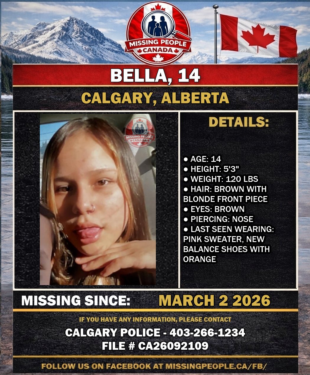 MISSING PERSON CANADA RELEASE