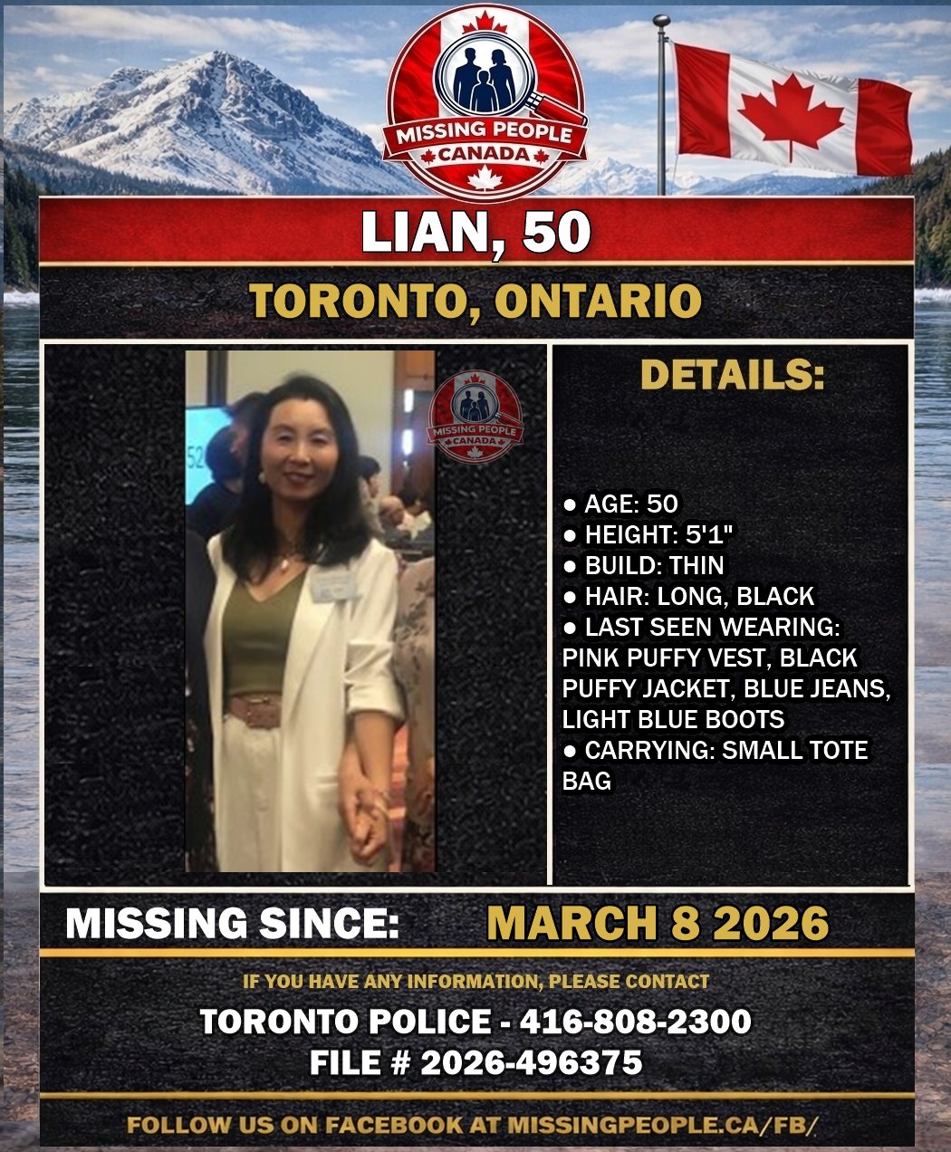 MISSING PERSON CANADA RELEASE