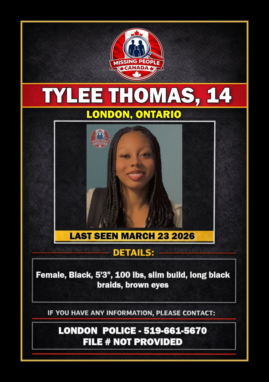 MISSING PERSON CANADA RELEASE