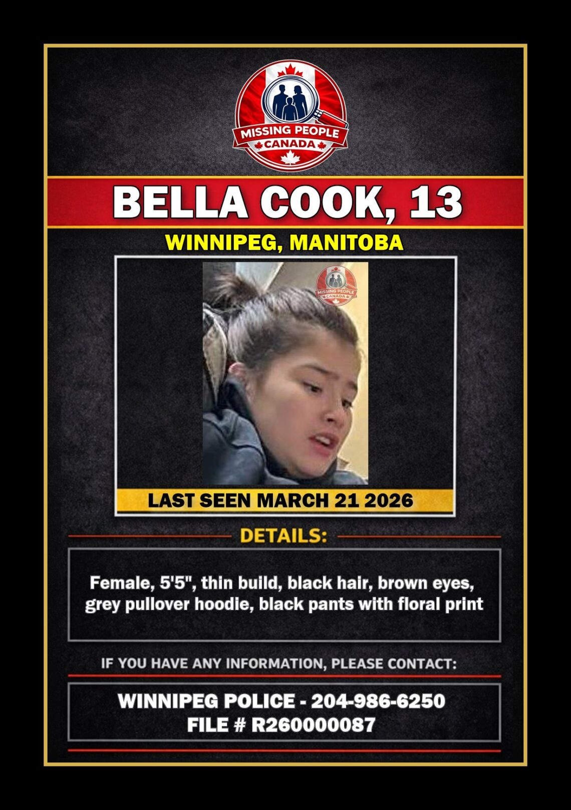 MISSING PERSON CANADA RELEASE
