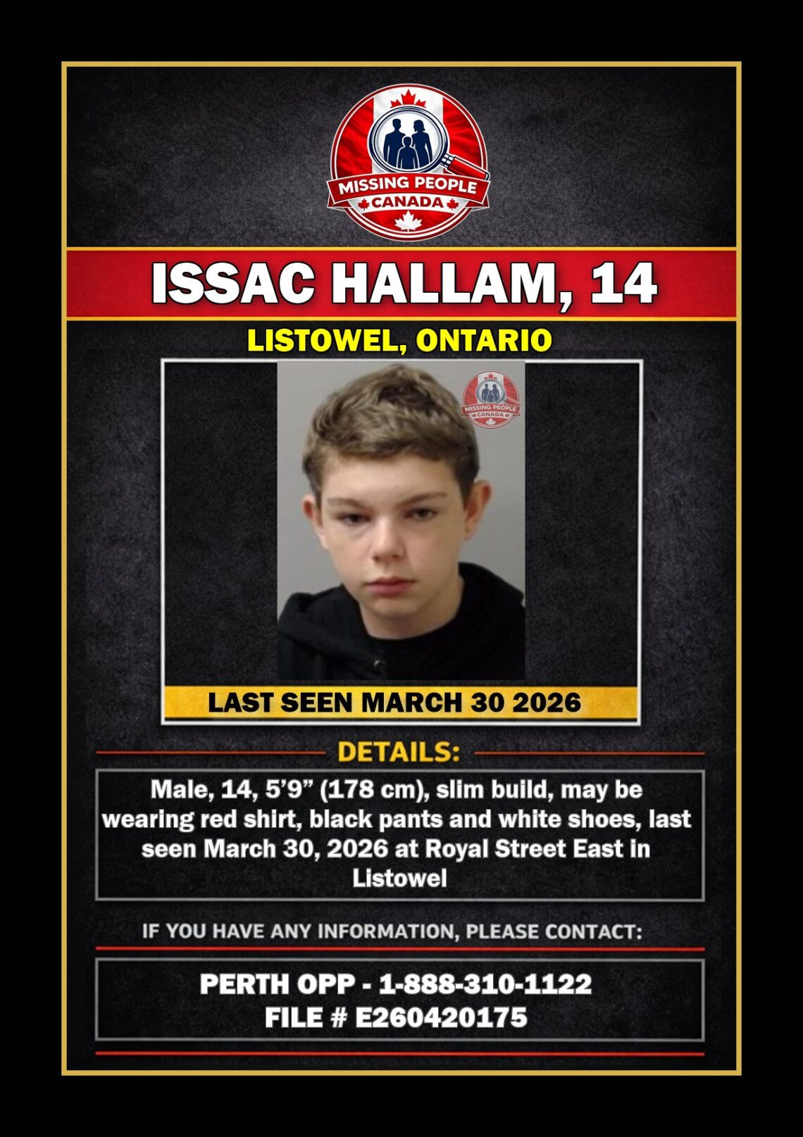 MISSING PERSON CANADA RELEASE