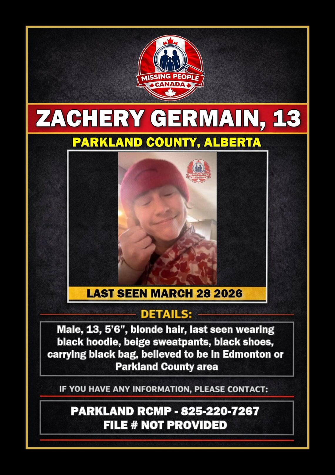 MISSING PERSON CANADA RELEASE