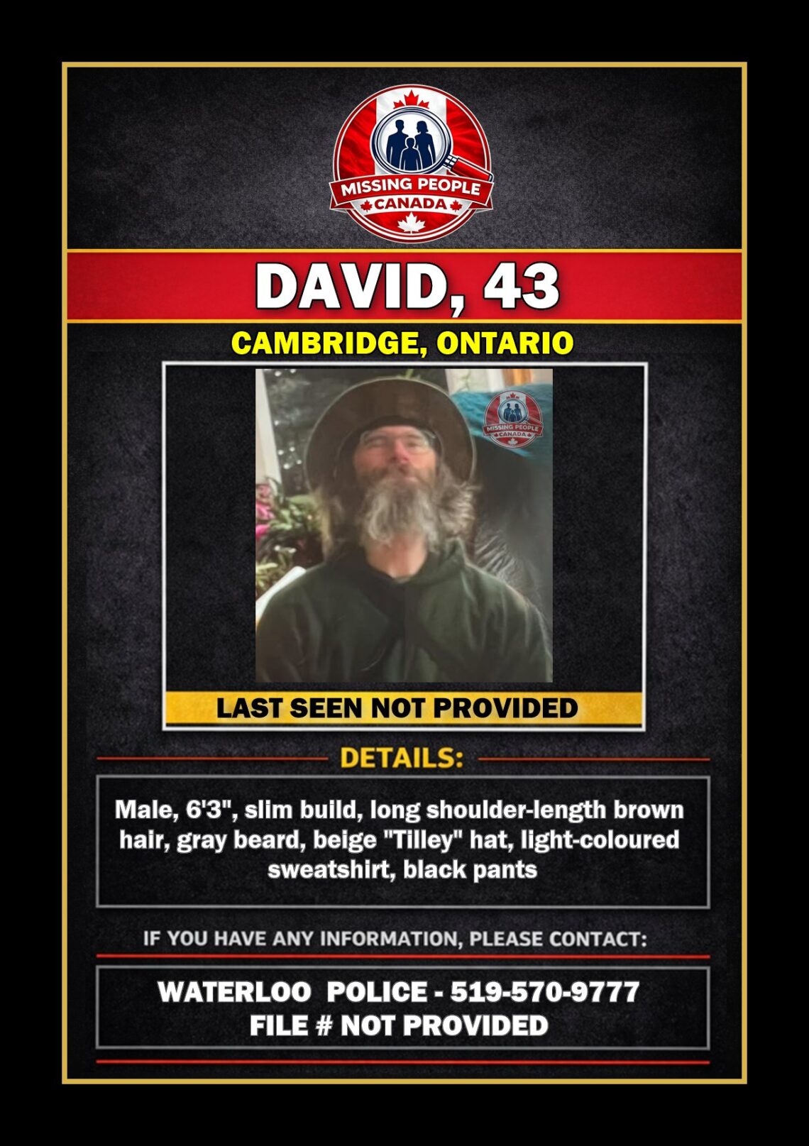 MISSING PERSON CANADA RELEASE