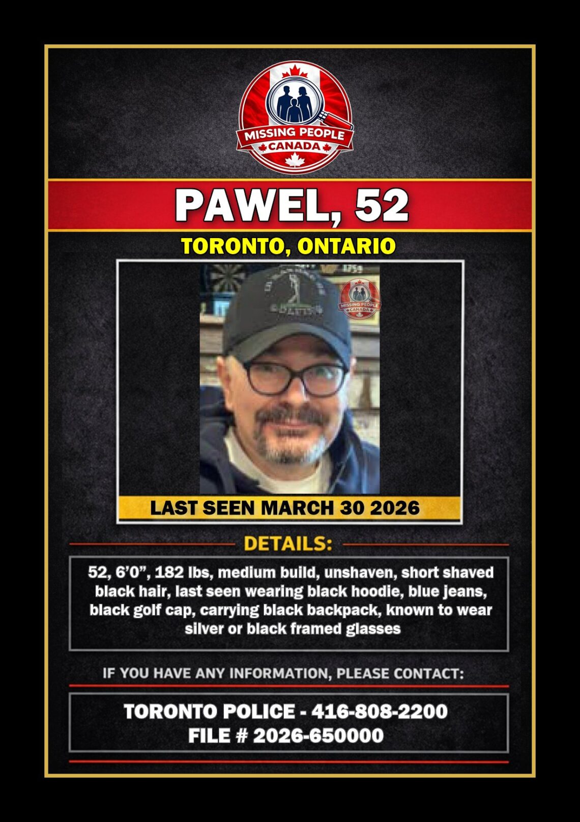 MISSING PERSON CANADA RELEASE