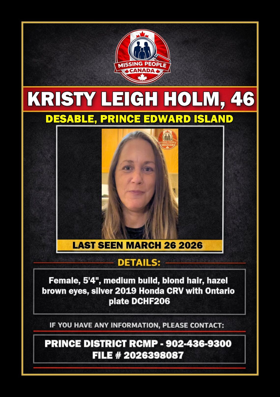 MISSING PERSON CANADA RELEASE