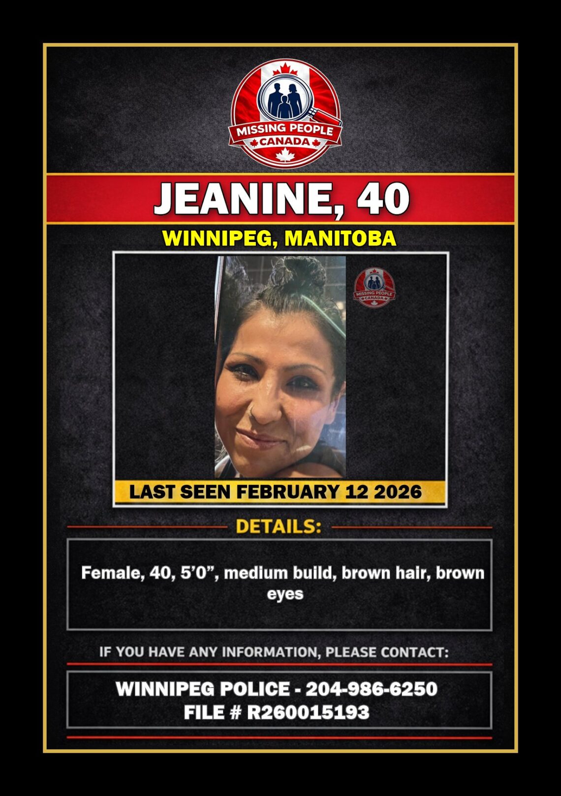 MISSING PERSON CANADA RELEASE