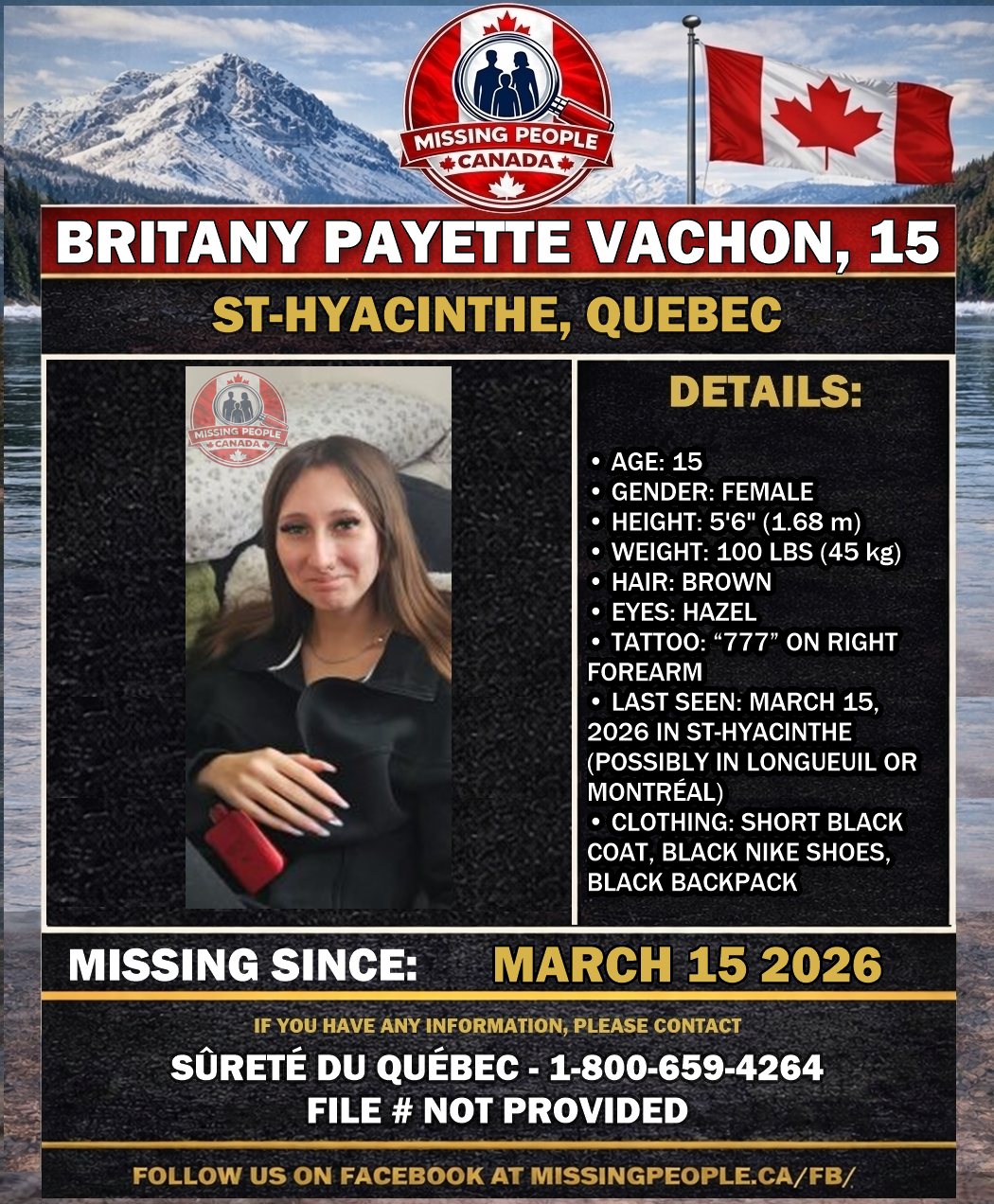 MISSING PERSON CANADA RELEASE