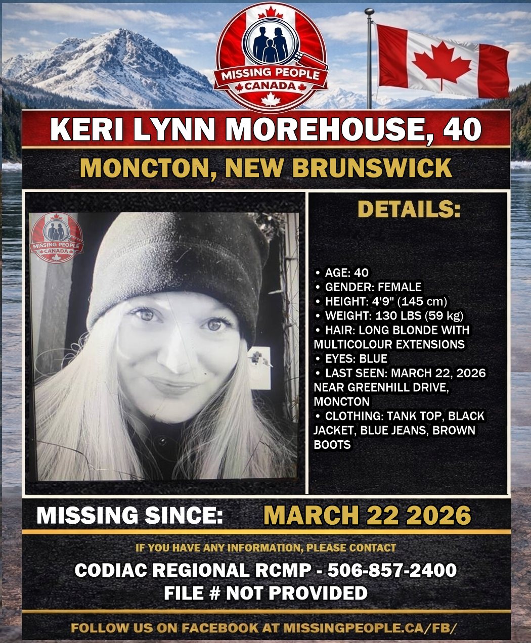 MISSING PERSON CANADA RELEASE