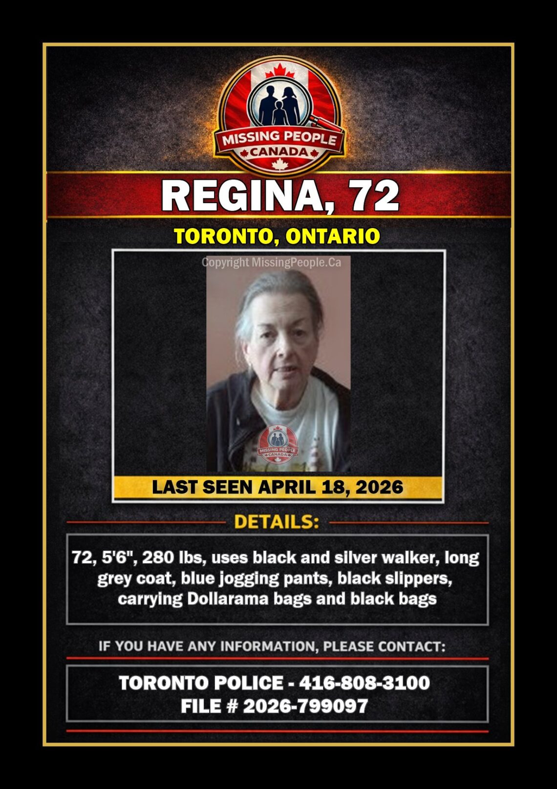 MISSING PERSON CANADA RELEASE