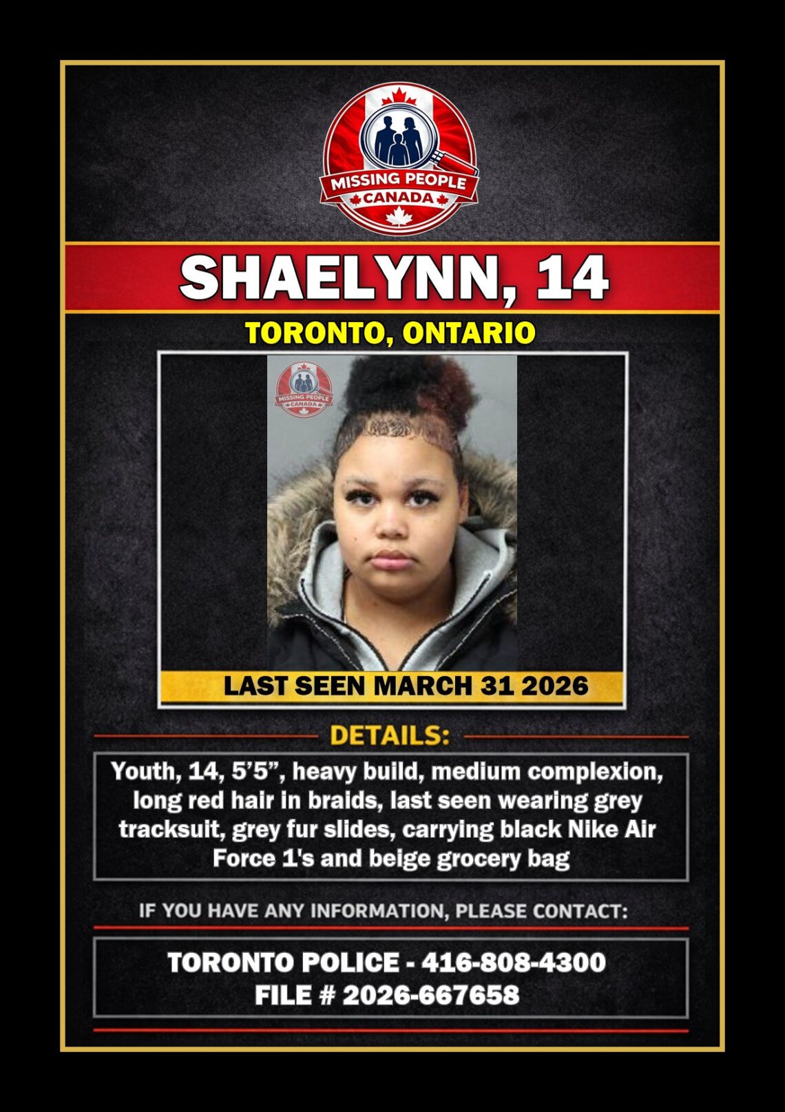 MISSING PERSON CANADA RELEASE