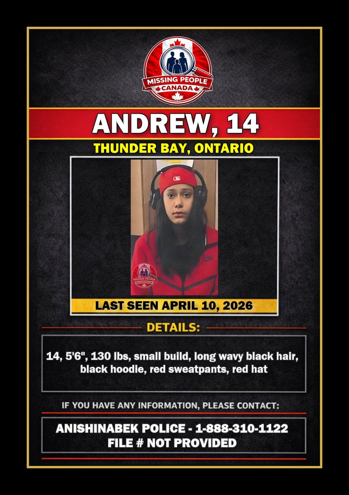 MISSING PERSON CANADA RELEASE
