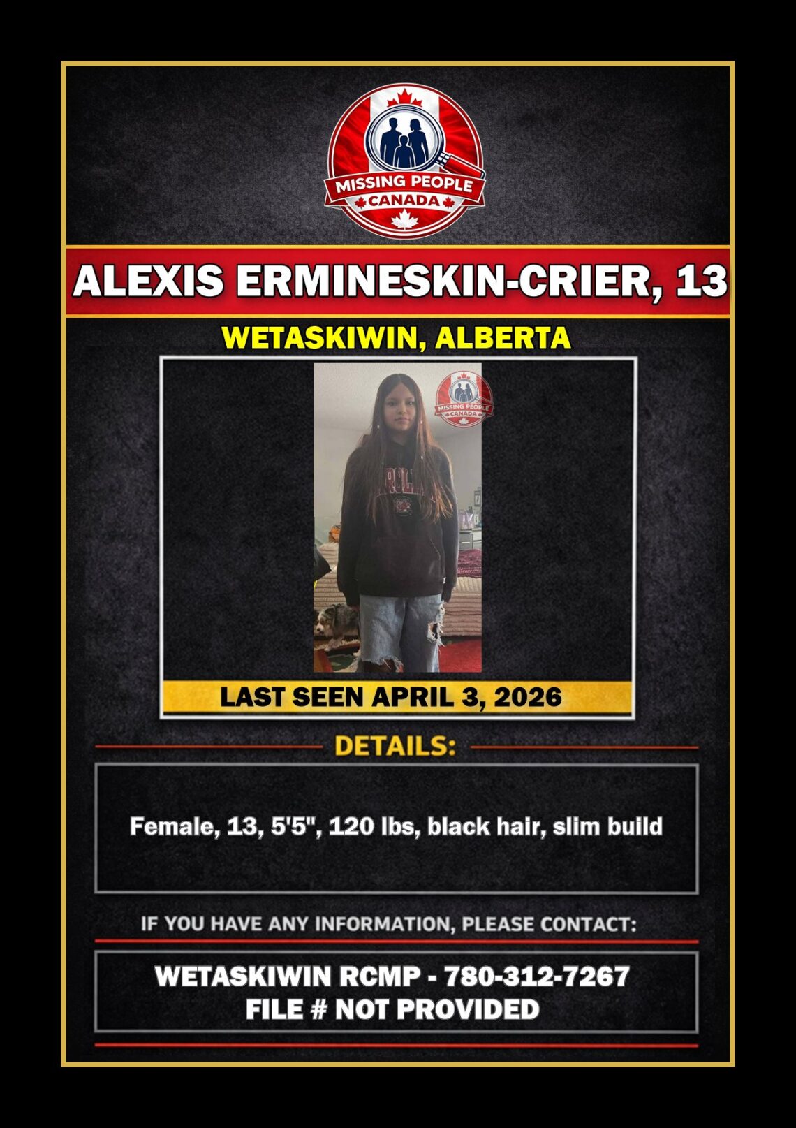 MISSING PERSON CANADA RELEASE