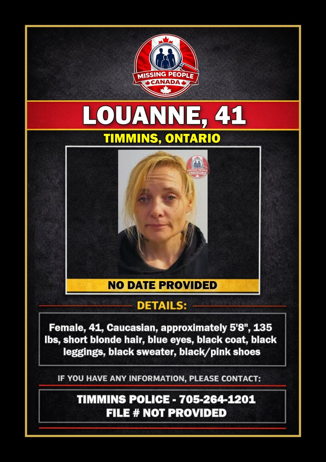 MISSING PERSON CANADA RELEASE