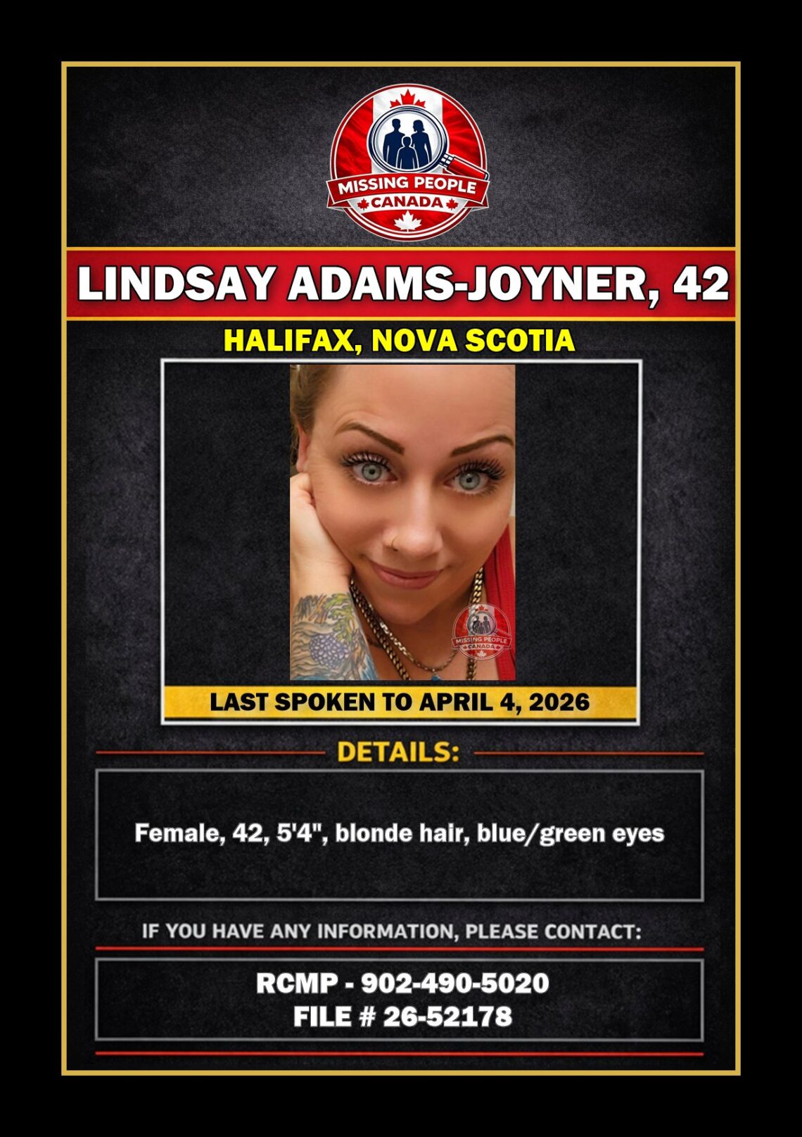 MISSING PERSON CANADA RELEASE