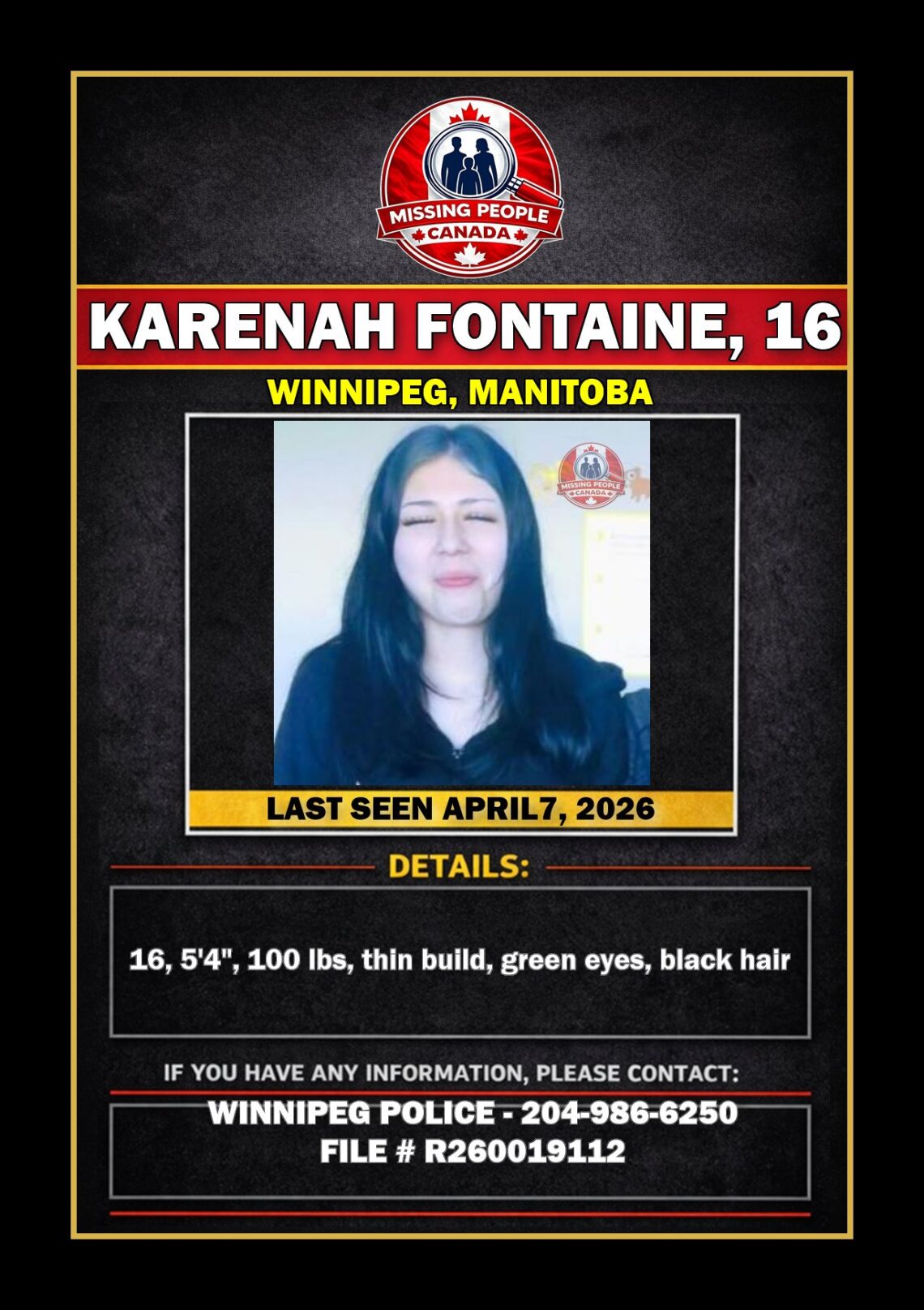 MISSING PERSON CANADA RELEASE