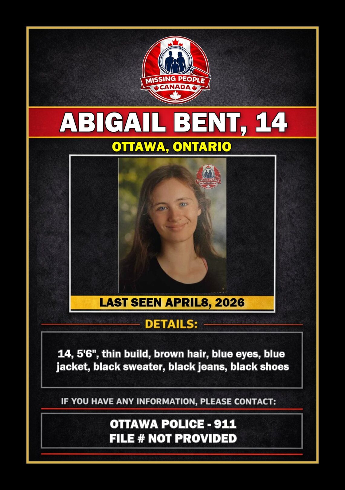 MISSING PERSON CANADA RELEASE