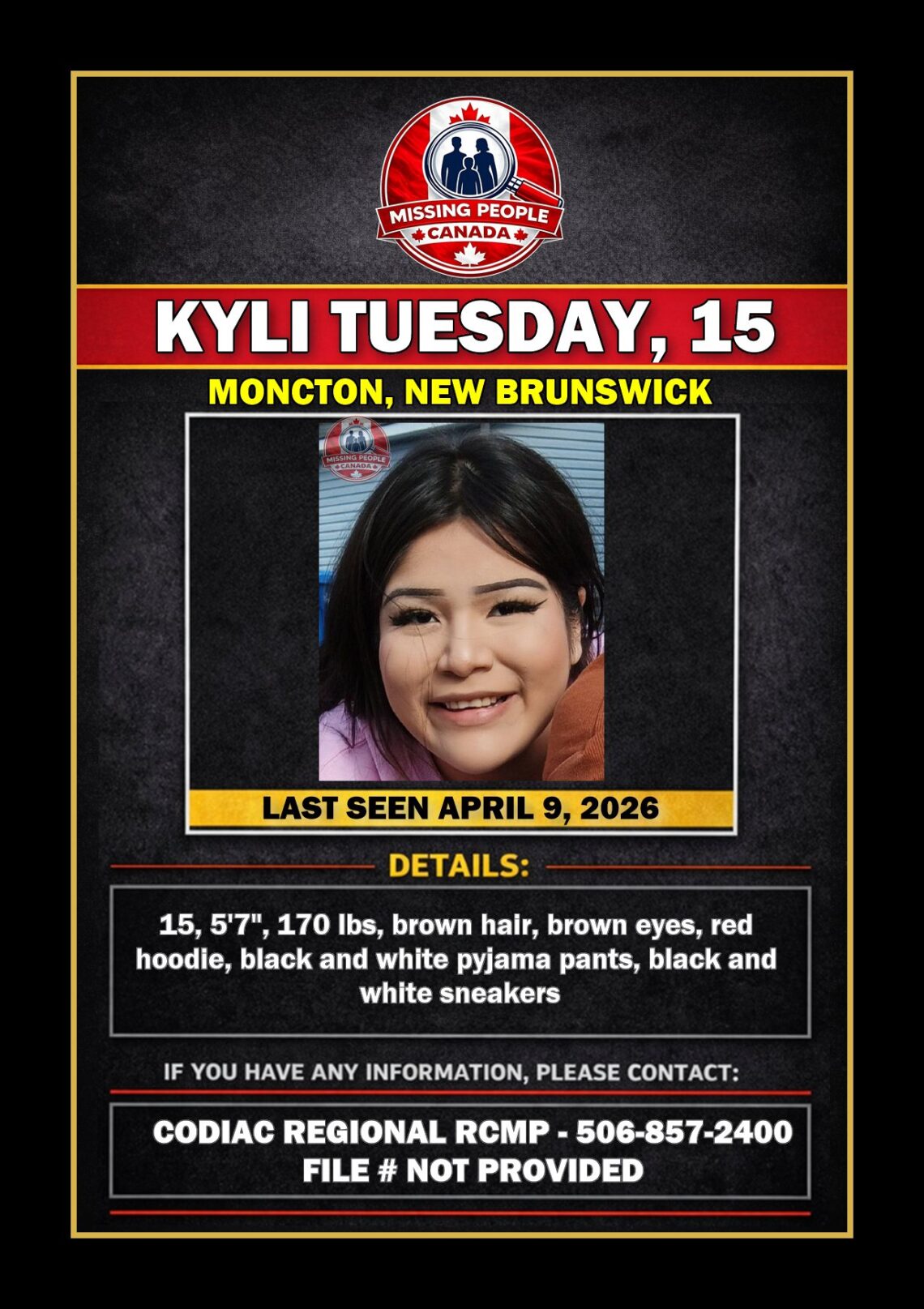 MISSING PERSON CANADA RELEASE