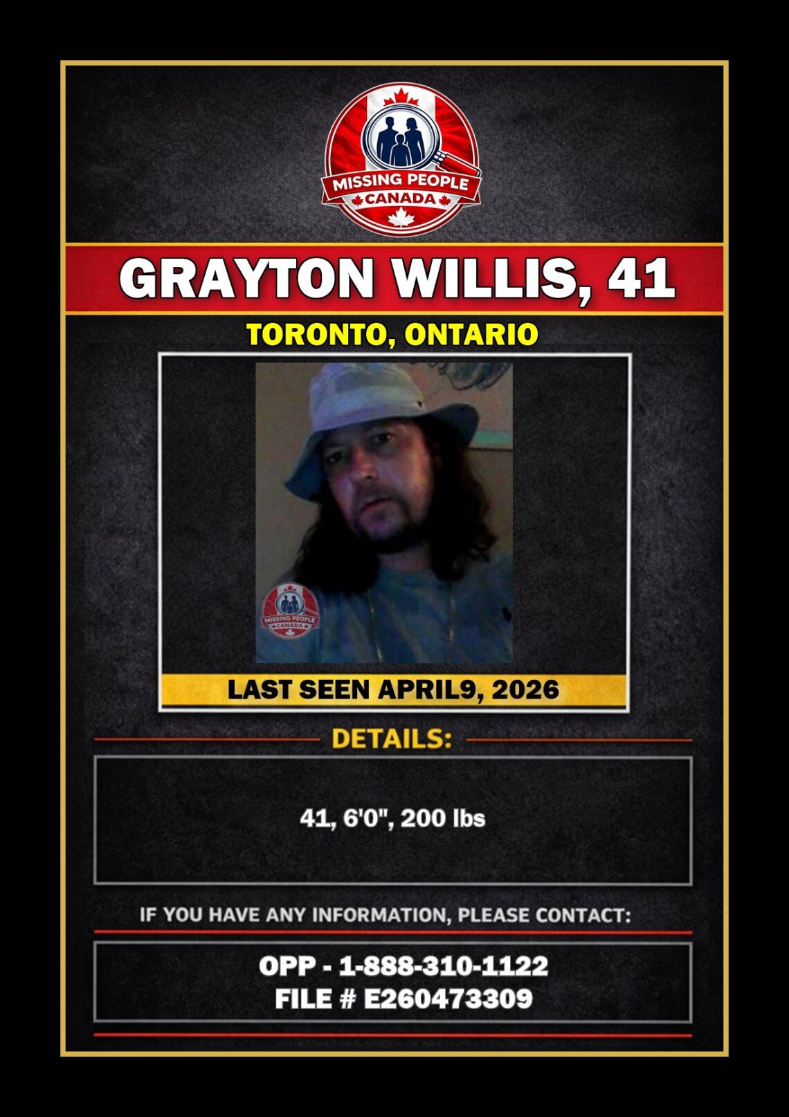 MISSING PERSON CANADA RELEASE