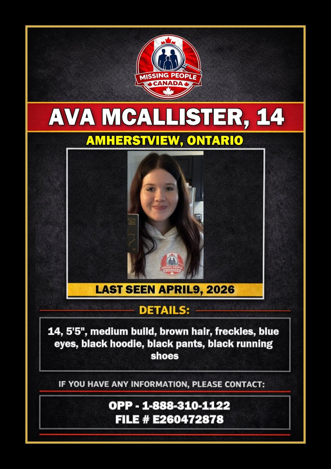 MISSING PERSON CANADA RELEASE