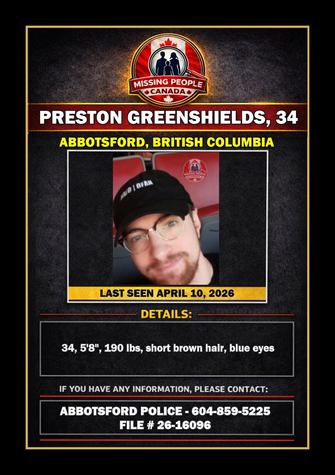MISSING PERSON CANADA RELEASE