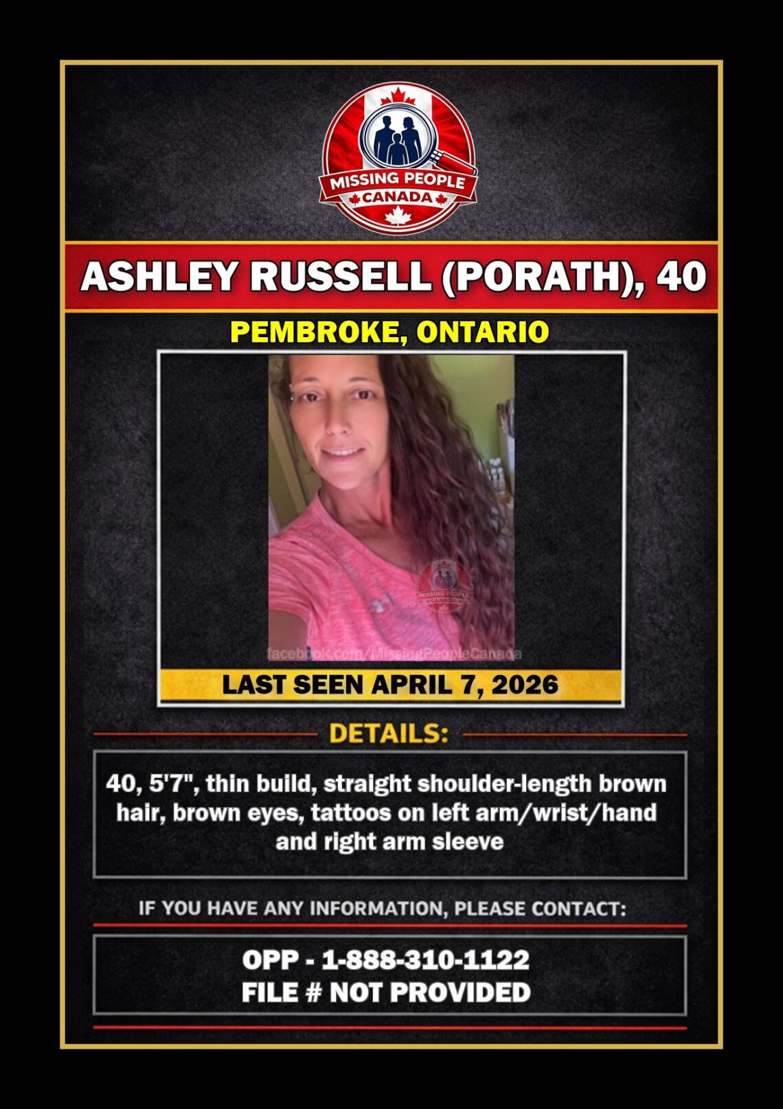 MISSING PERSON CANADA RELEASE