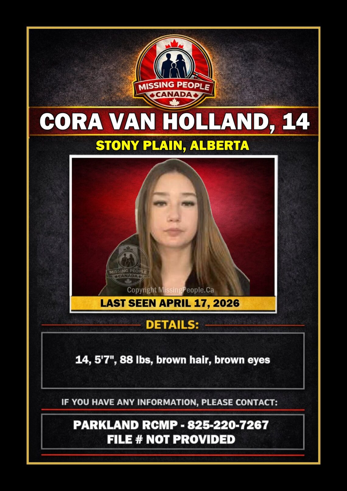 MISSING PERSON CANADA RELEASE