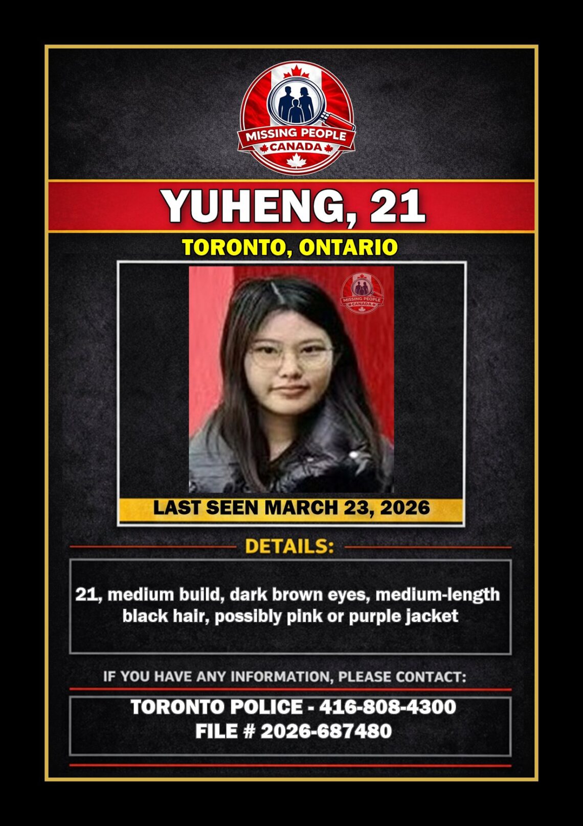 MISSING PERSON CANADA RELEASE