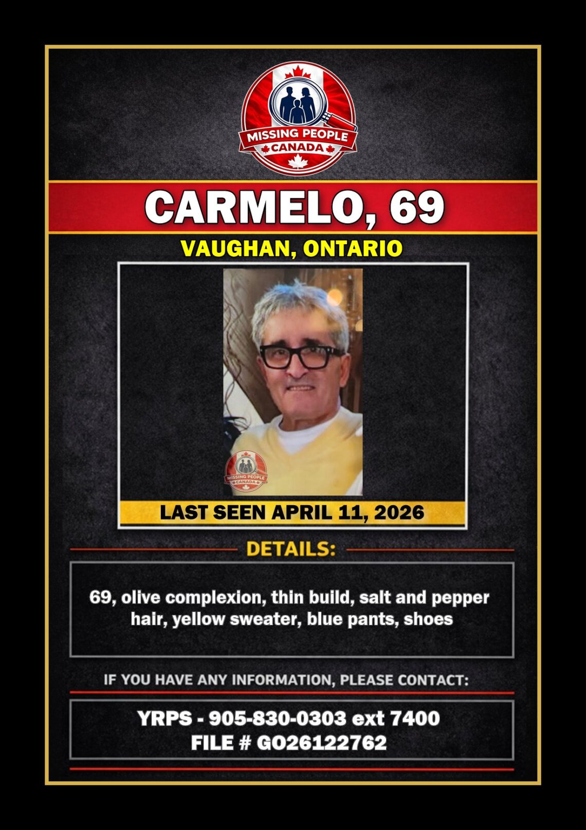 MISSING PERSON CANADA RELEASE
