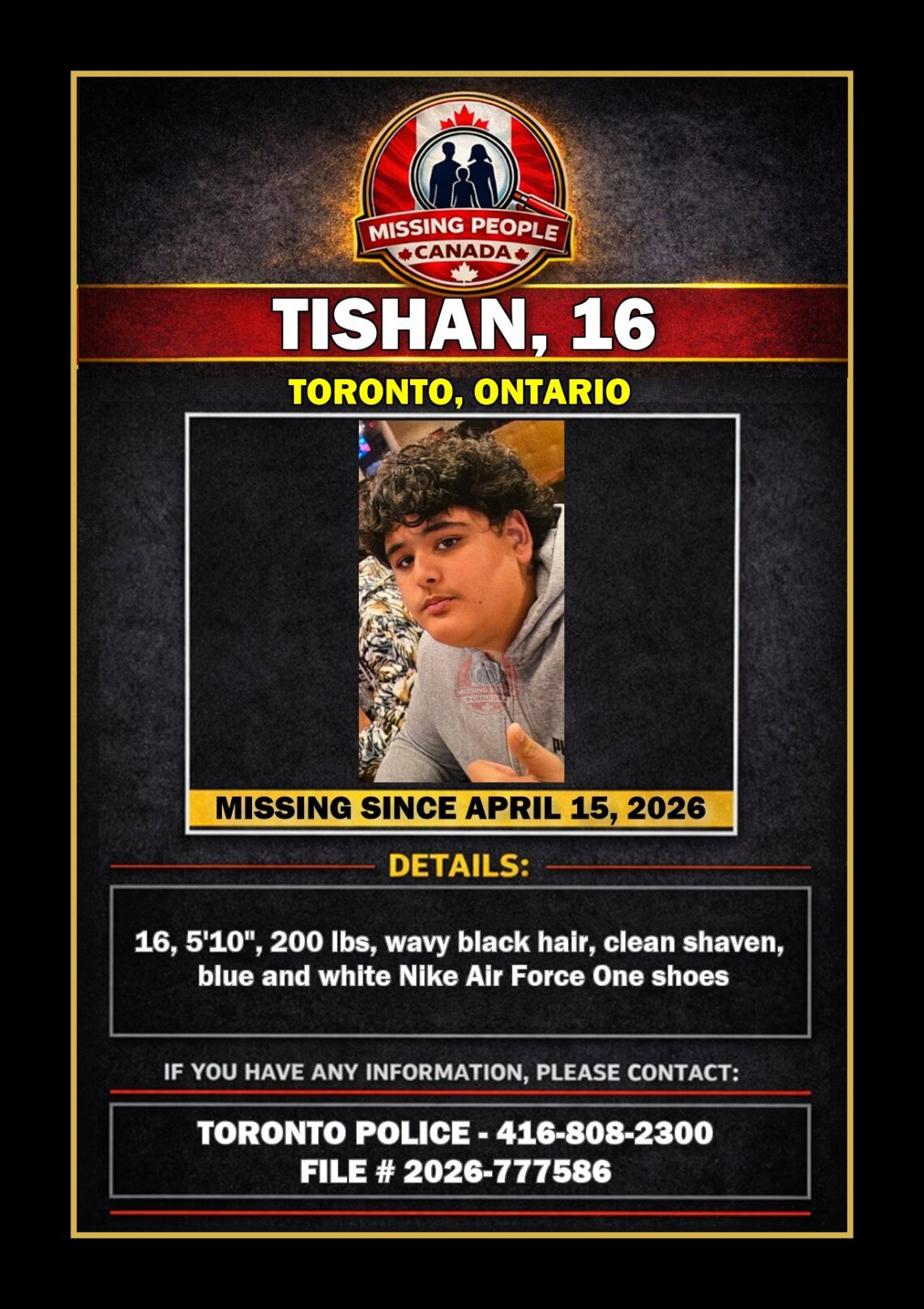 MISSING PERSON CANADA RELEASE