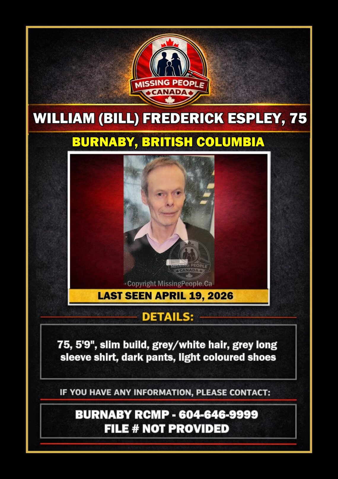 MISSING PERSON CANADA RELEASE