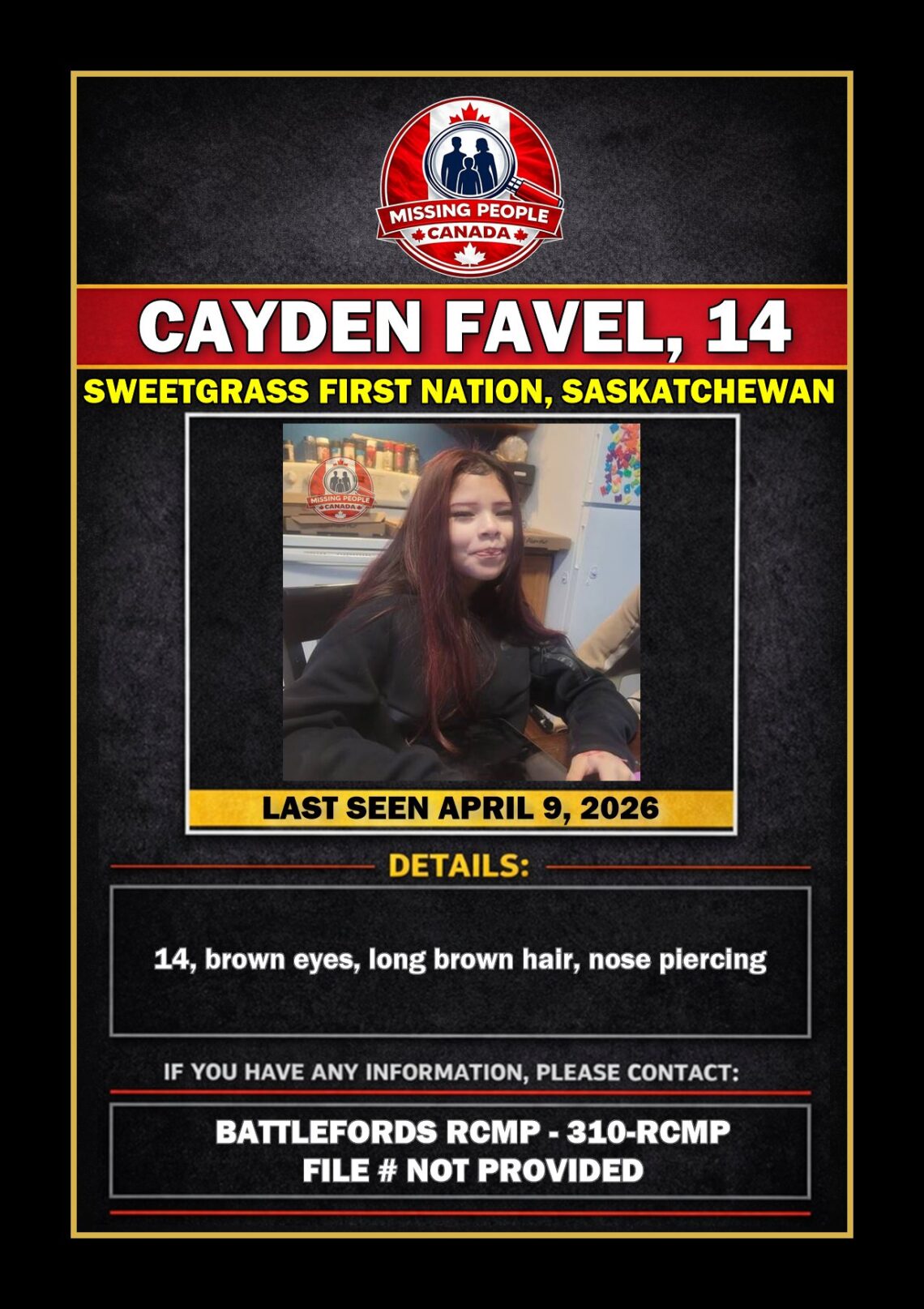 MISSING PERSON CANADA RELEASE