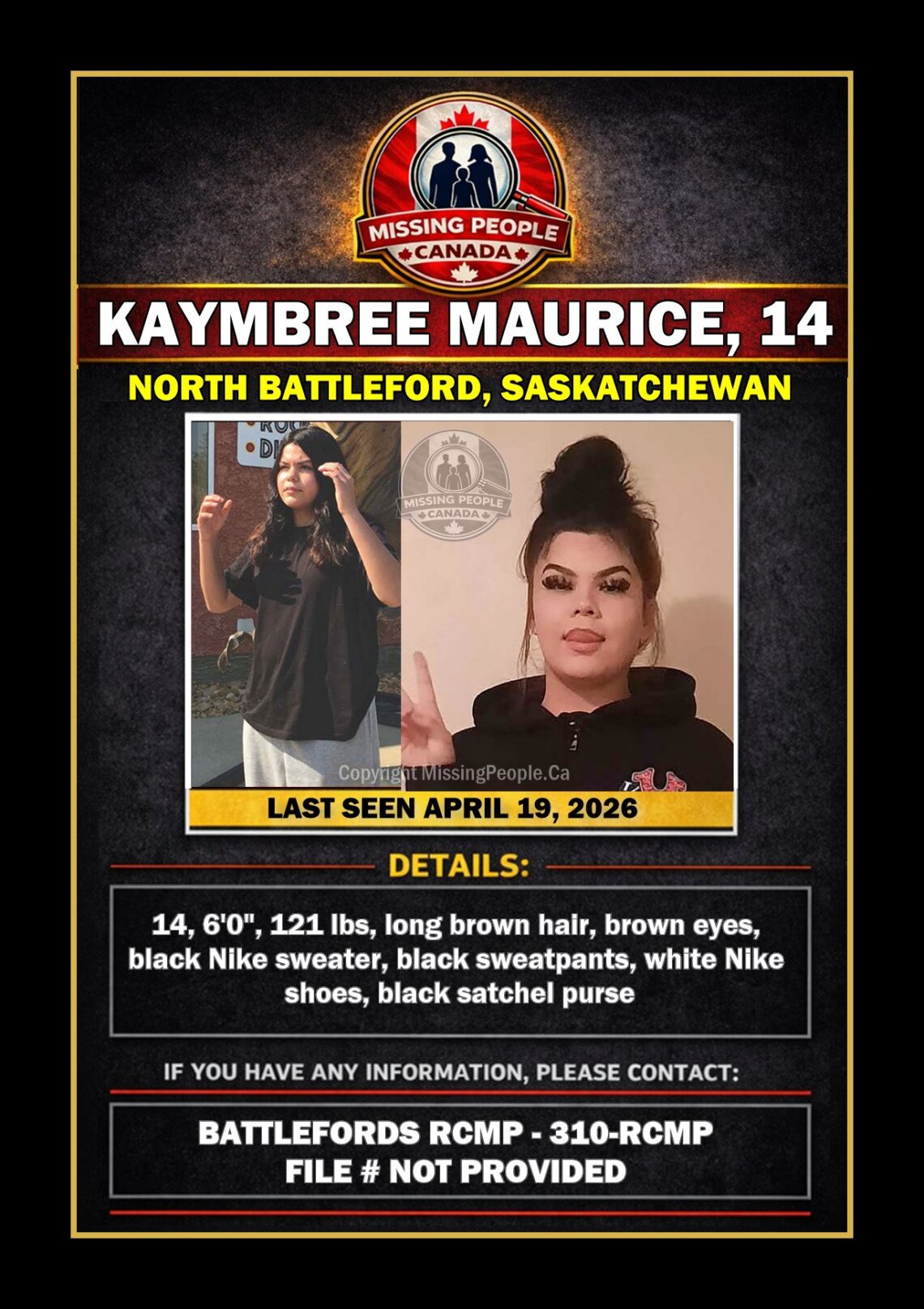 MISSING PERSON CANADA RELEASE