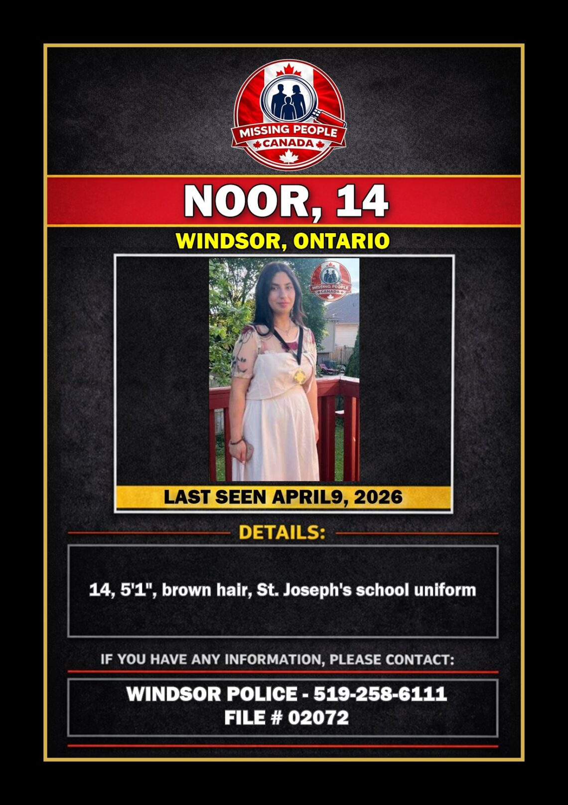 MISSING PERSON CANADA RELEASE