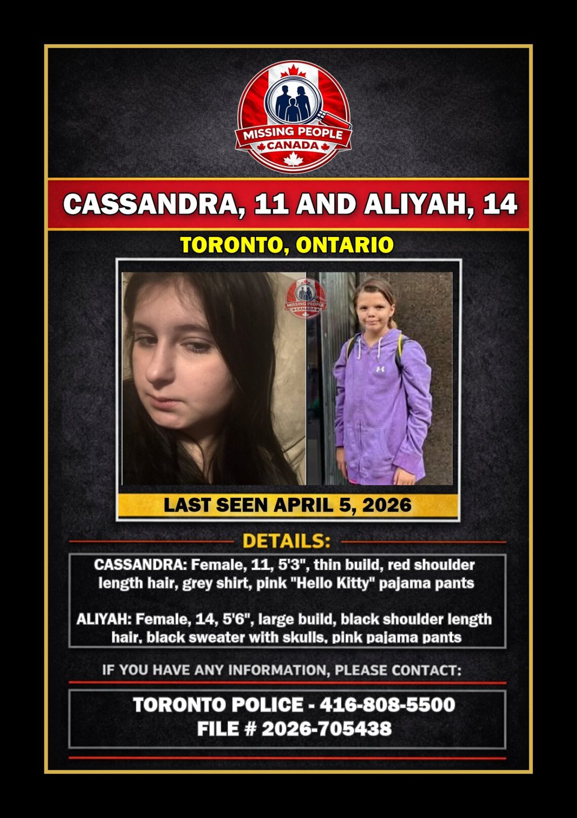 MISSING PERSON CANADA RELEASE