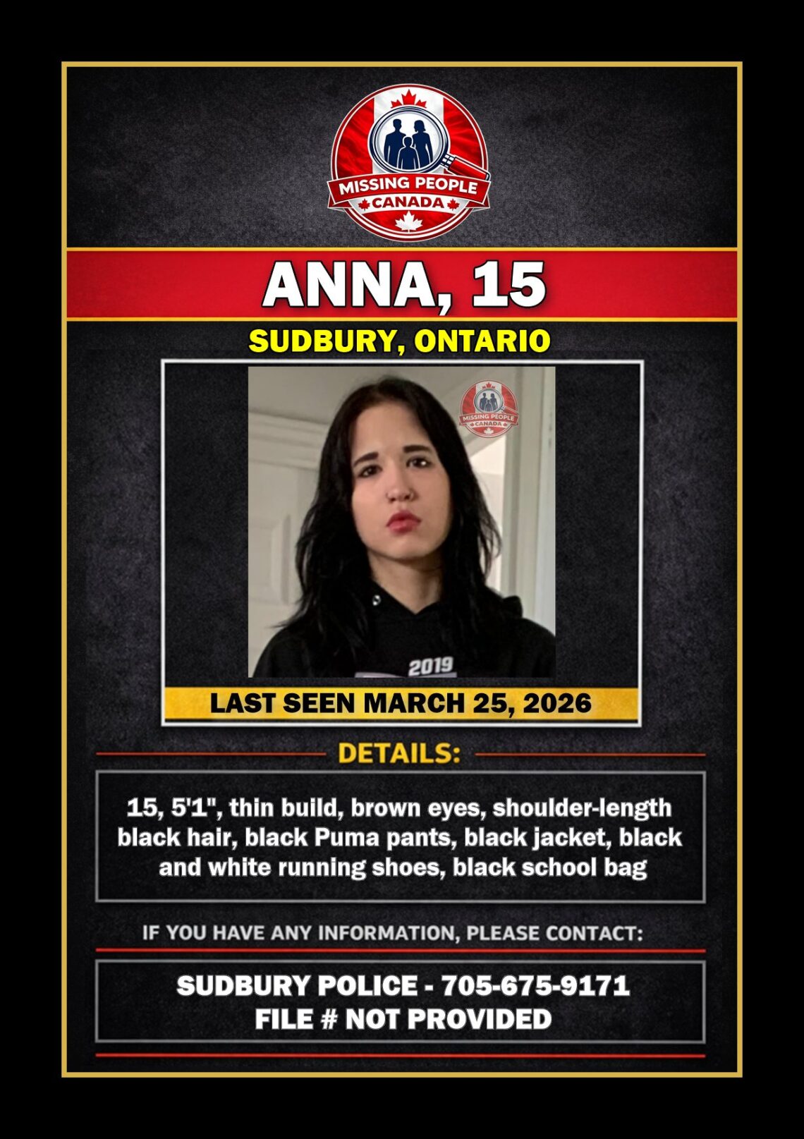MISSING PERSON CANADA RELEASE