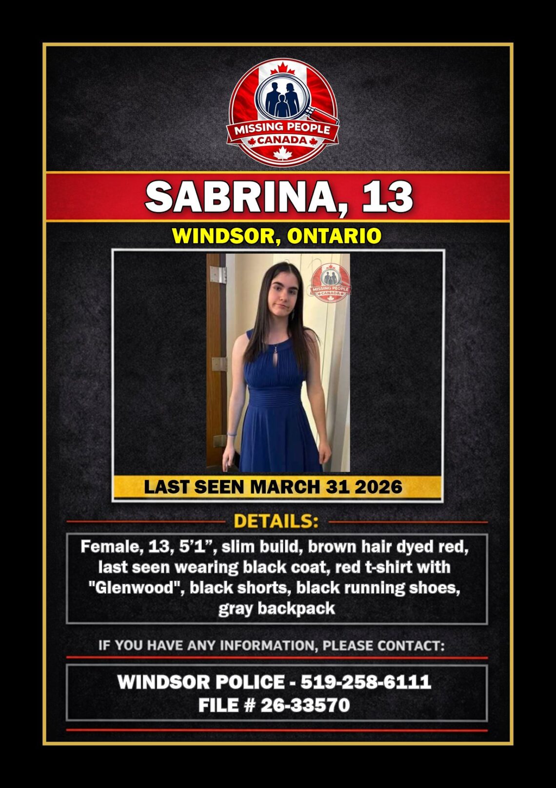MISSING PERSON CANADA RELEASE