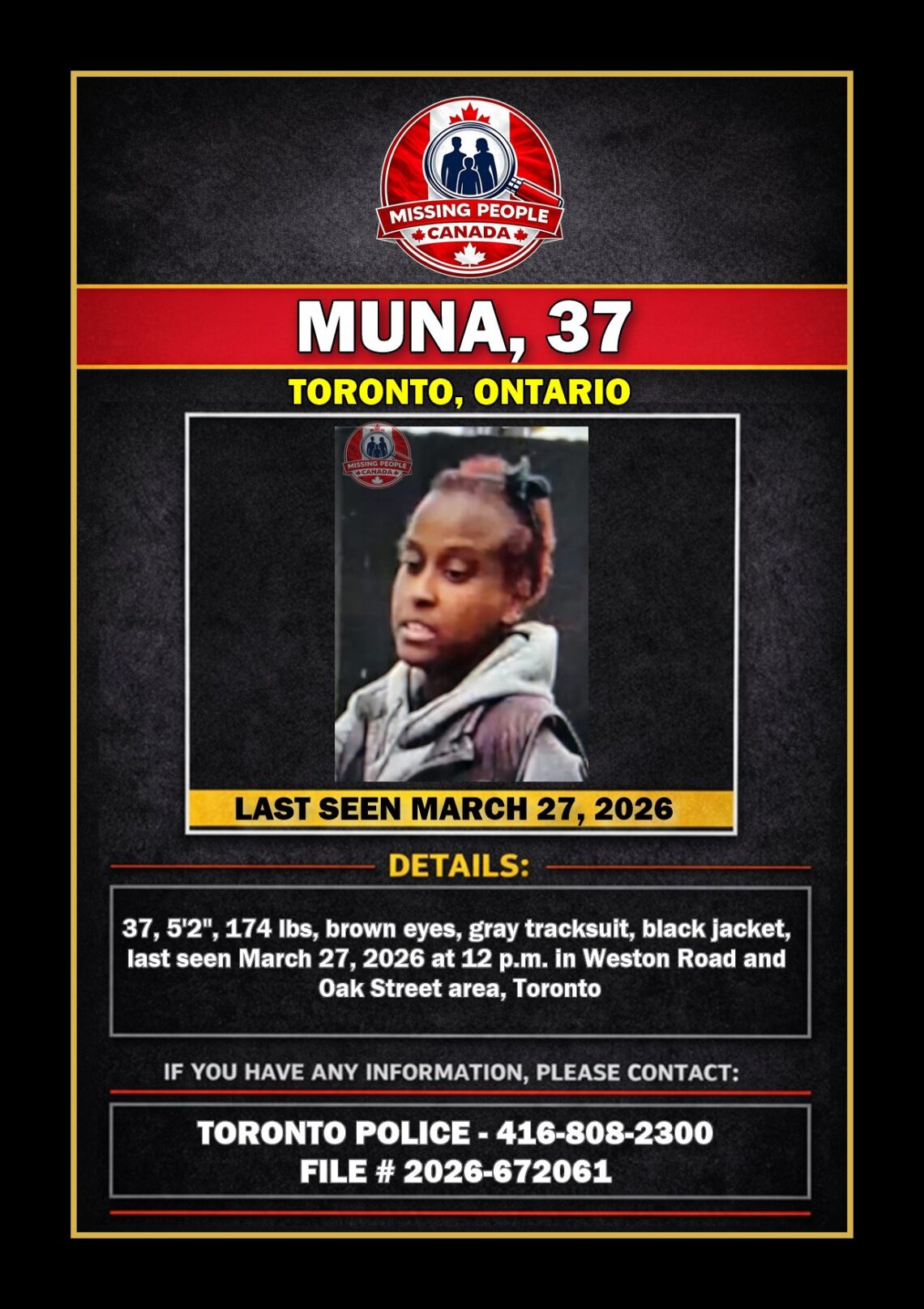 MISSING PERSON CANADA RELEASE