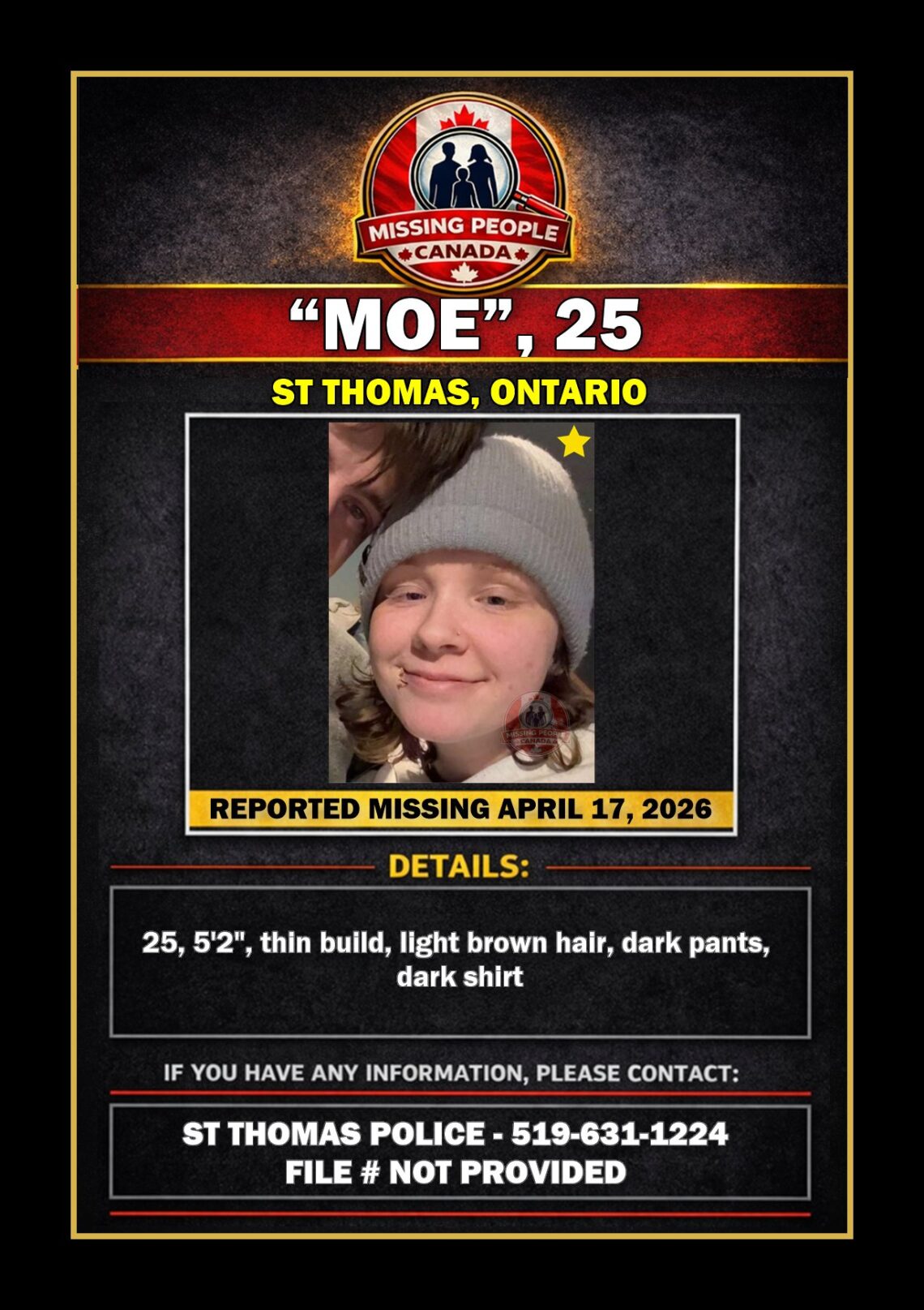 MISSING PERSON CANADA RELEASE
