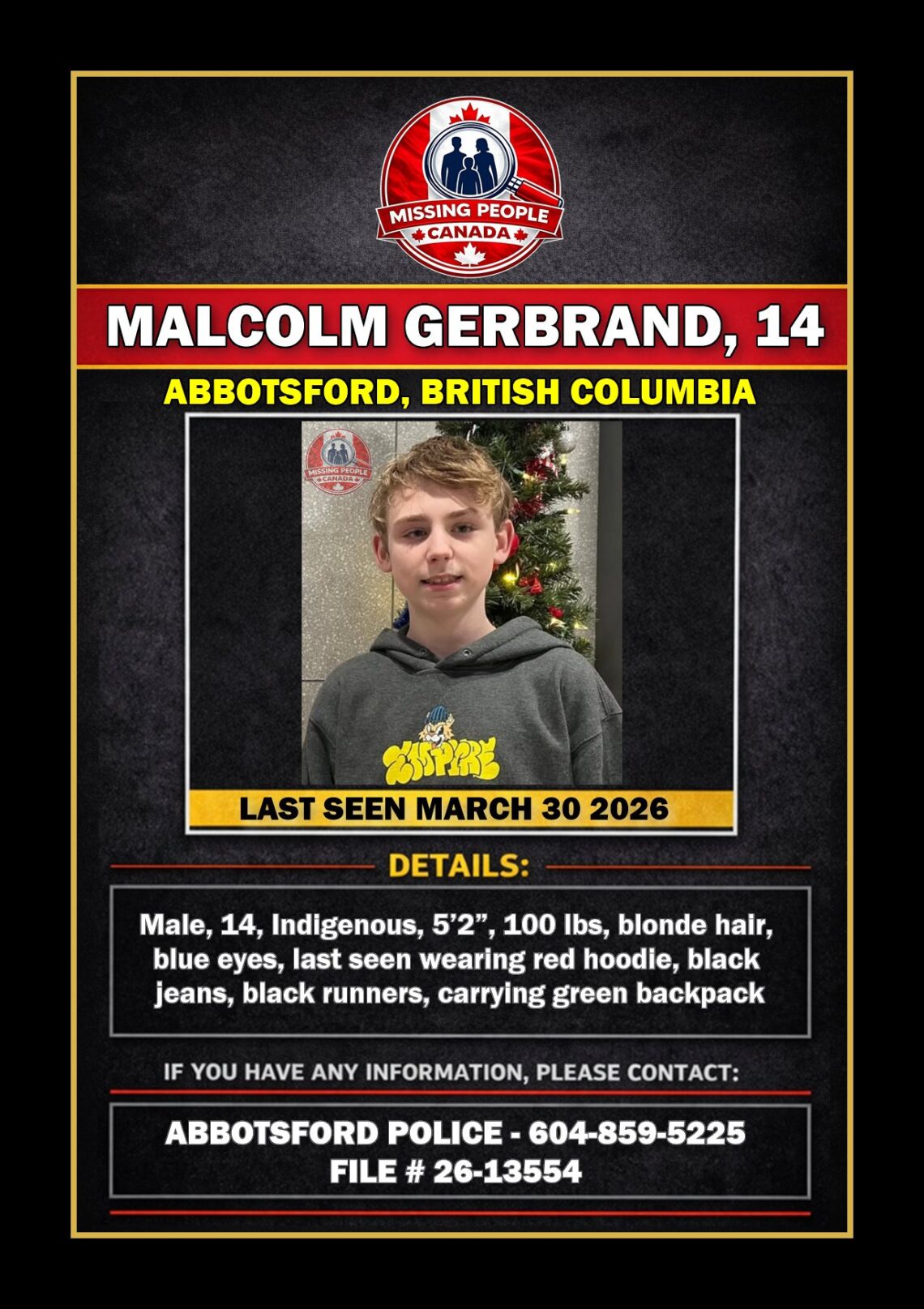 MISSING PERSON CANADA RELEASE