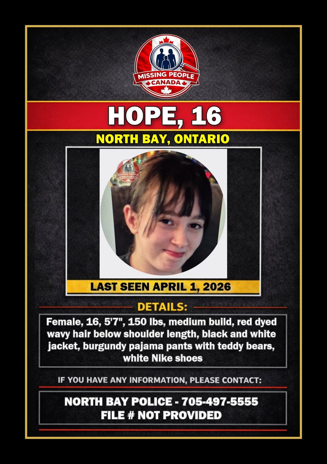 MISSING PERSON CANADA RELEASE