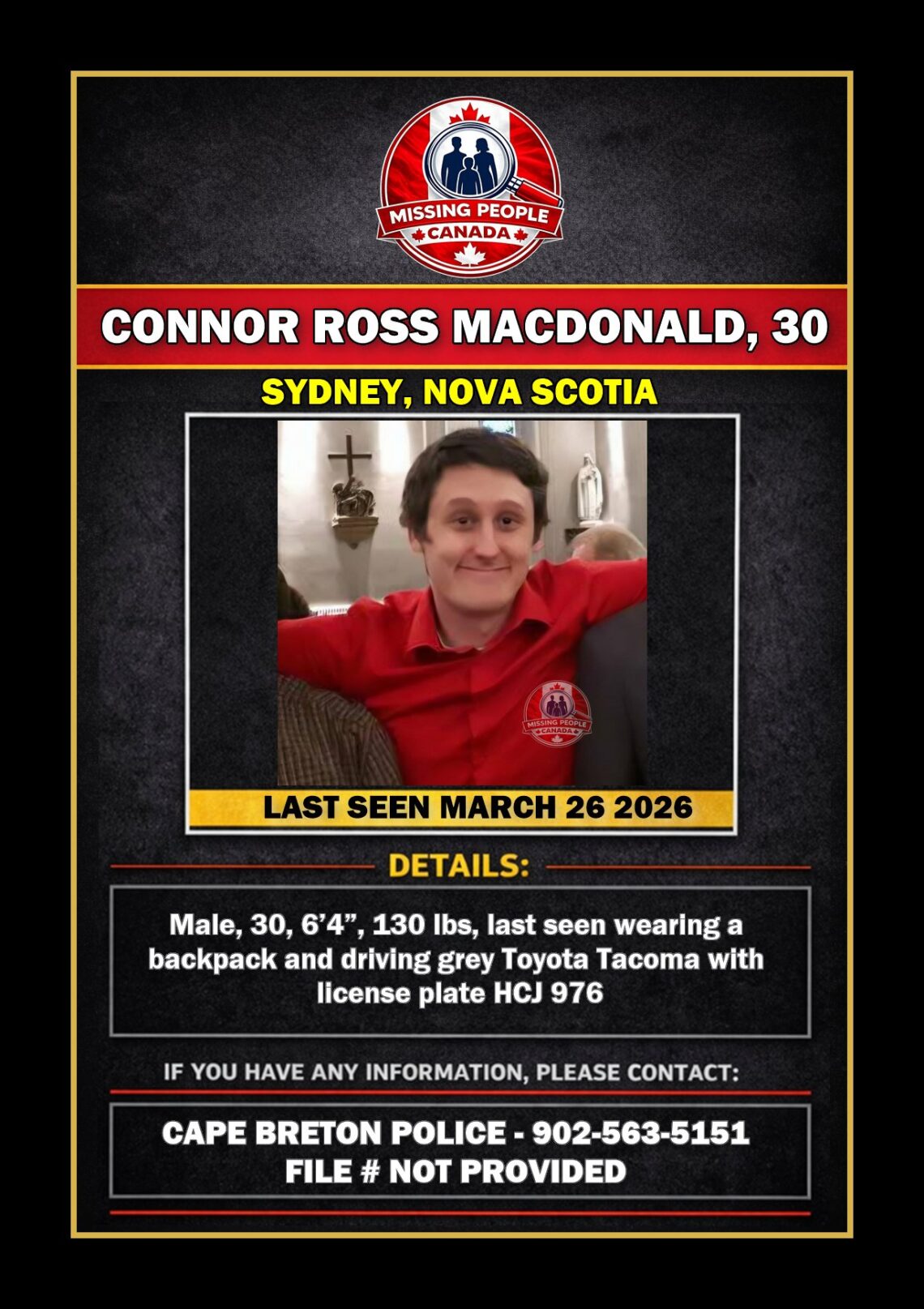 MISSING PERSON CANADA RELEASE