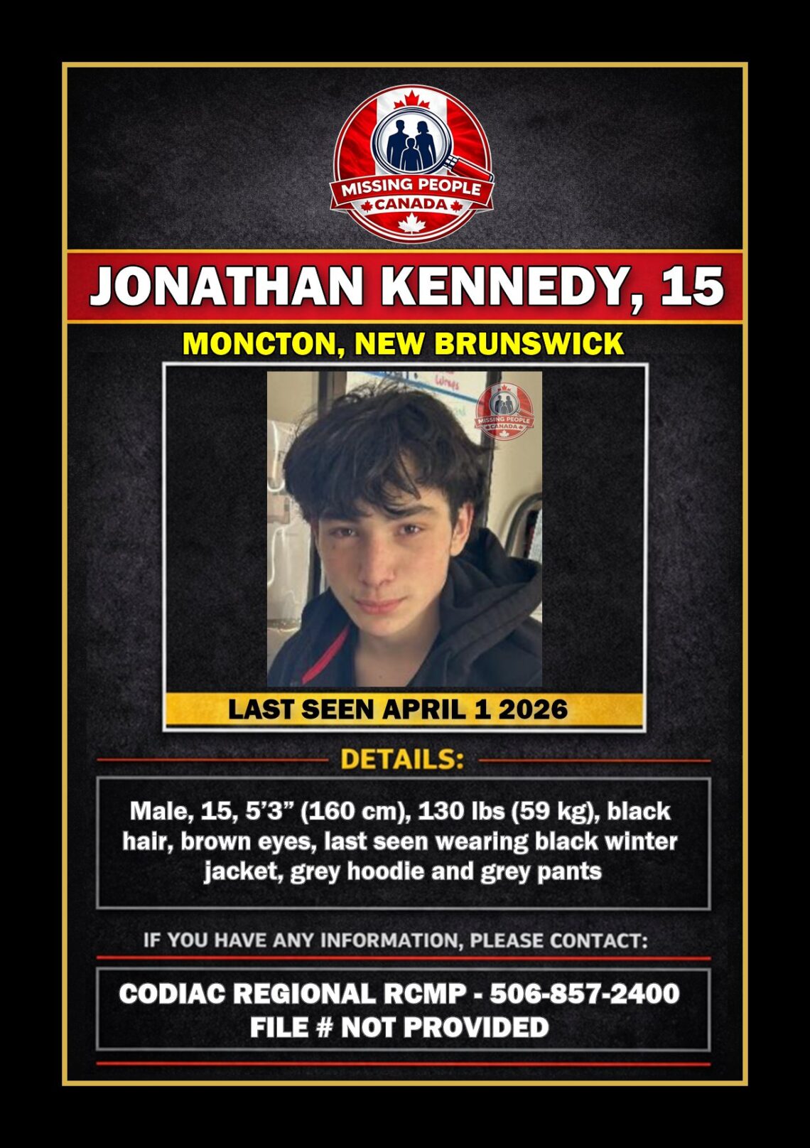 MISSING PERSON CANADA RELEASE