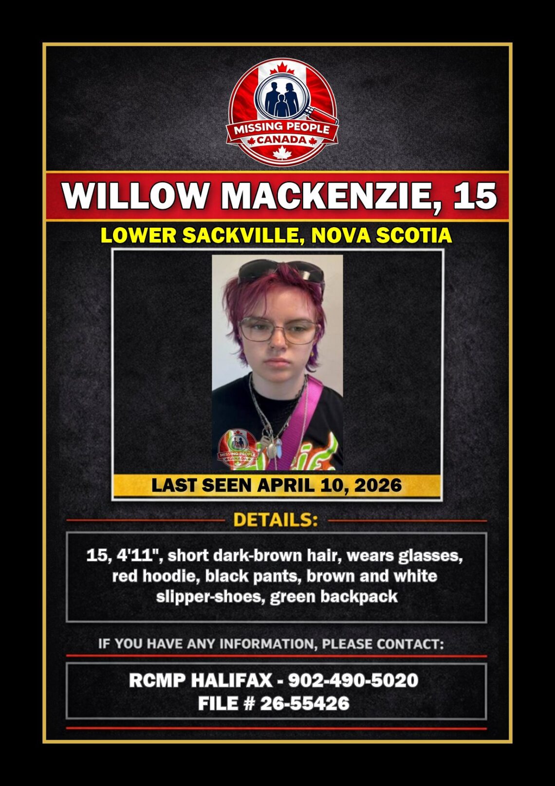 MISSING PERSON CANADA RELEASE