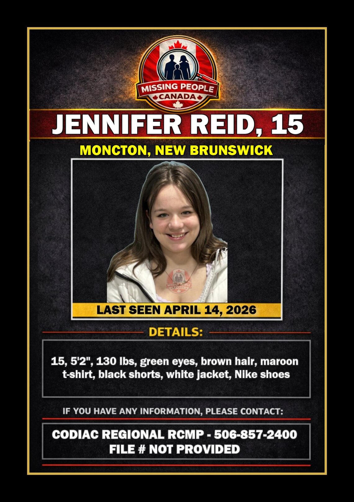 MISSING PERSON CANADA RELEASE