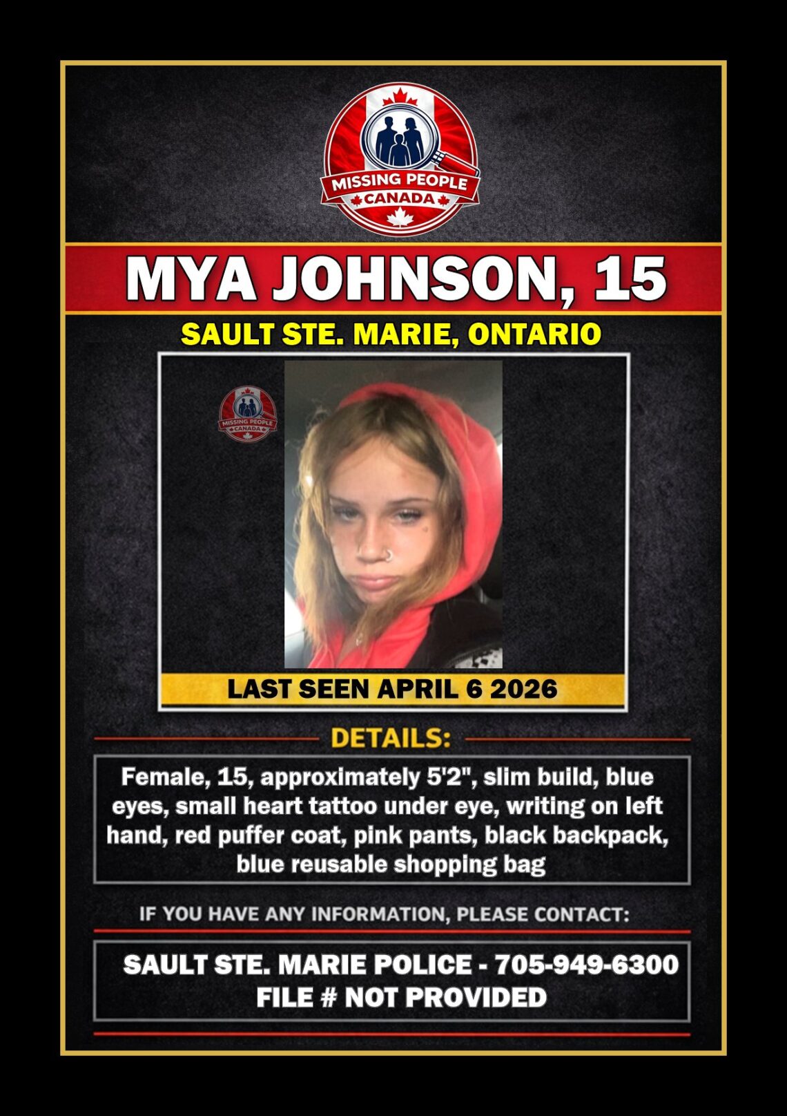 MISSING PERSON CANADA RELEASE
