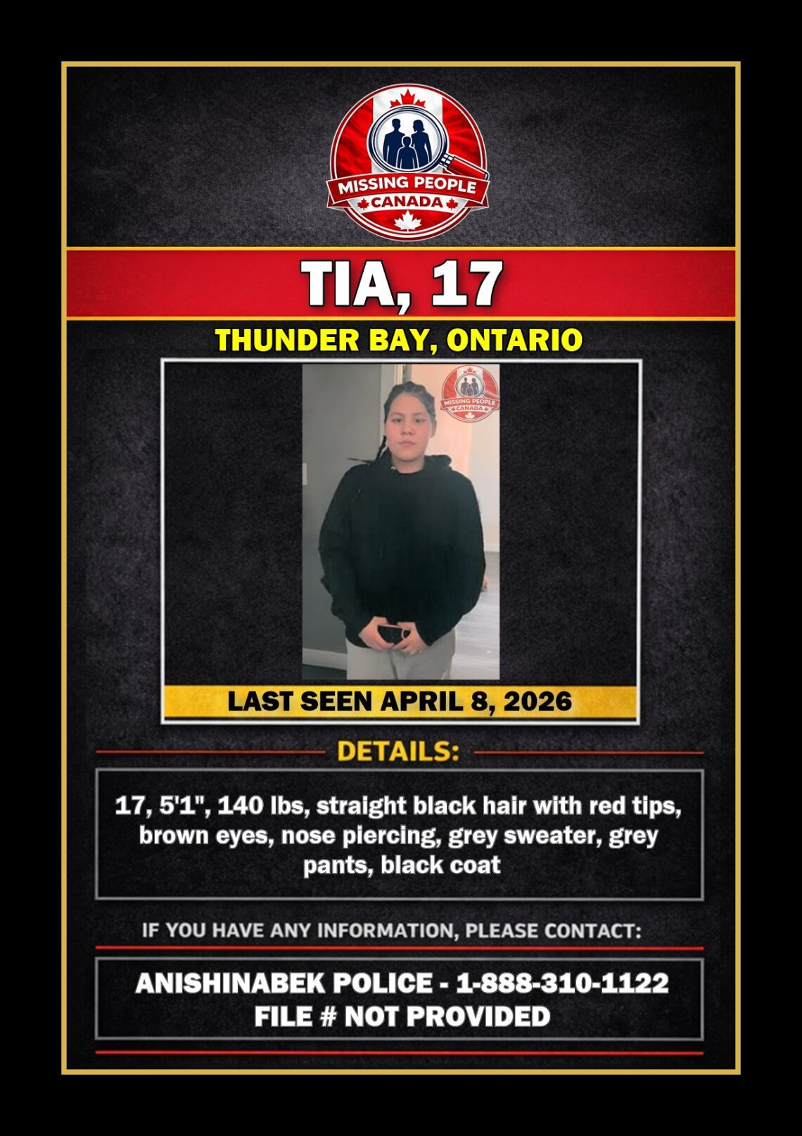MISSING PERSON CANADA RELEASE