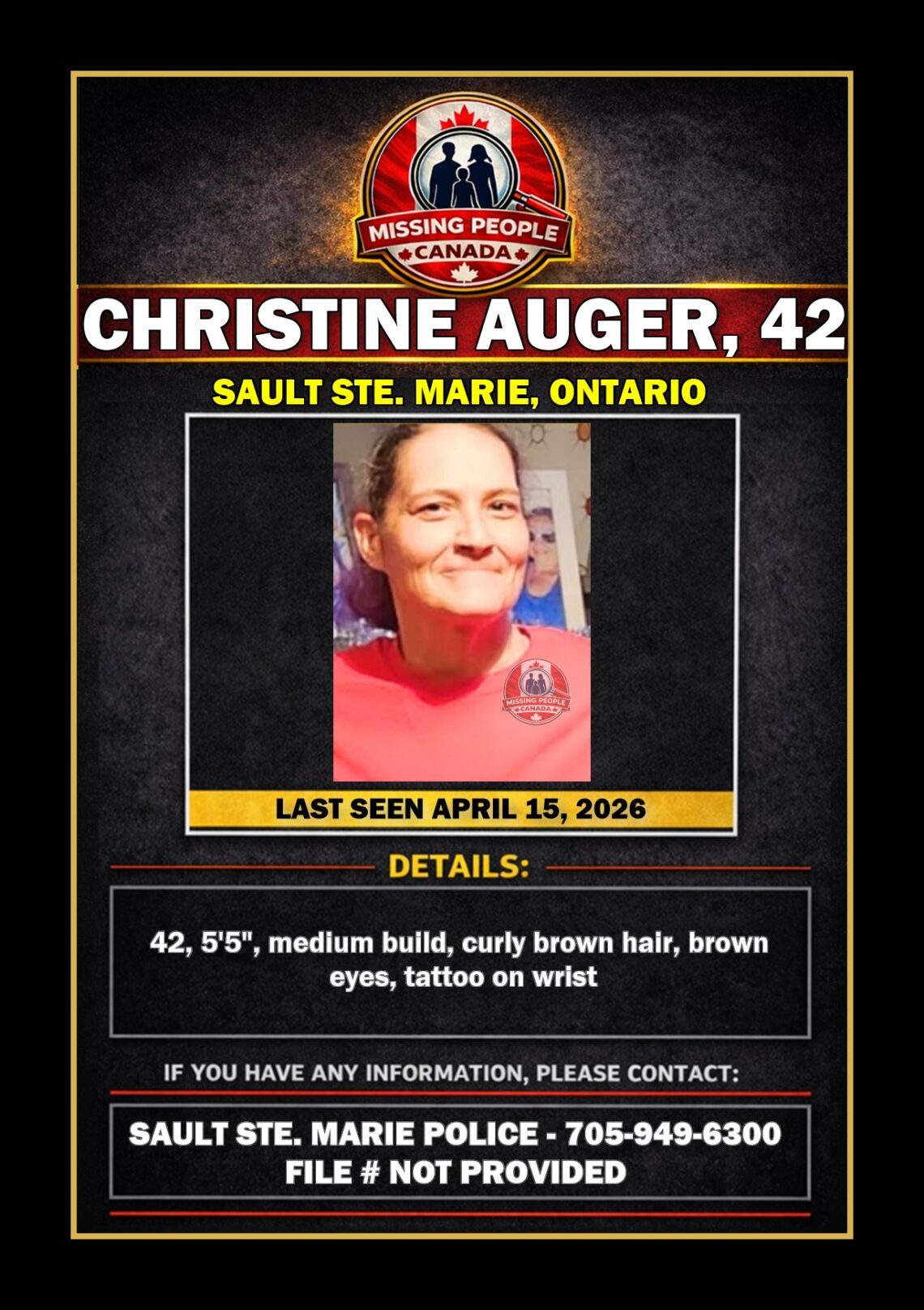 MISSING PERSON CANADA RELEASE