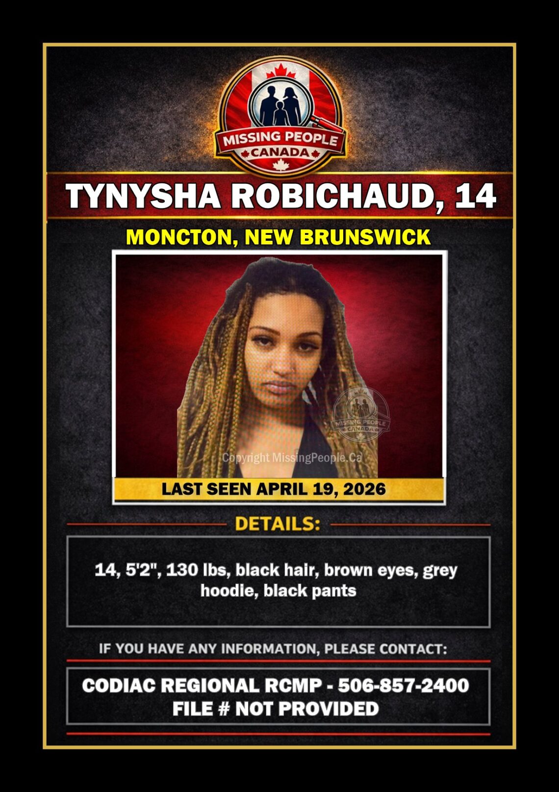 MISSING PERSON CANADA RELEASE